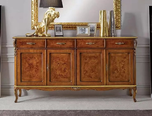 credenza 4 ante 4 cassetti. in legno massello stile classico