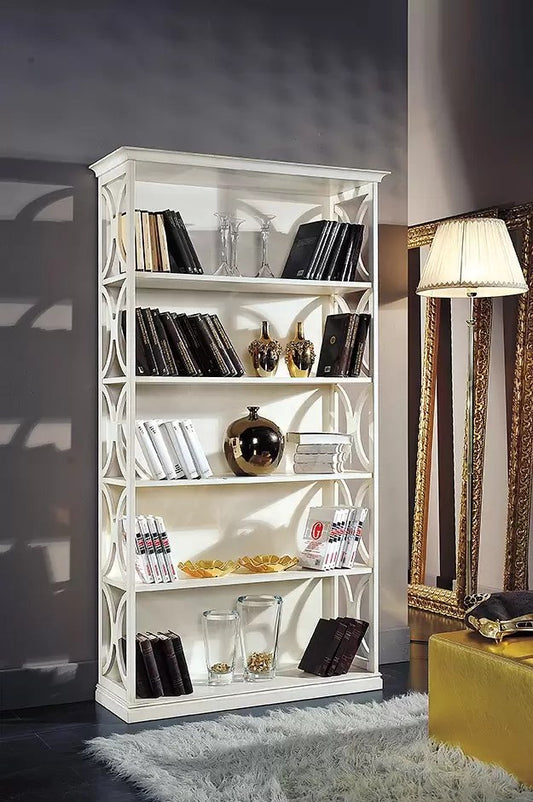 libreria con fianchi a semicerchi. in legno massello stile classico