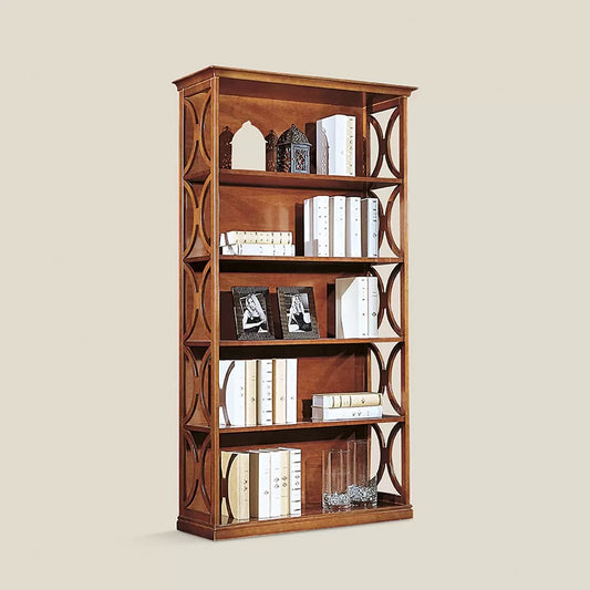 libreria con fianchi a semicerchi. in legno massello stile classico