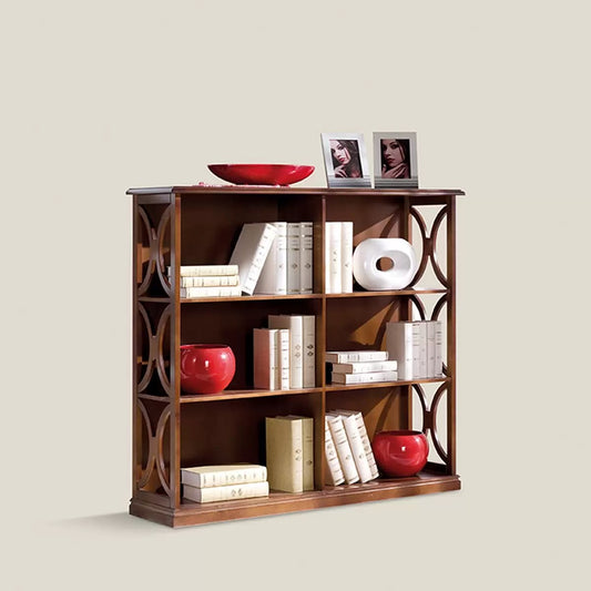 libreria con fianchi a semicerchi. in legno massello stile classico