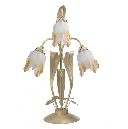 Lampada in ottone fiori e foglie - Dimensioni:cm. L38 x 65h - (DFL)