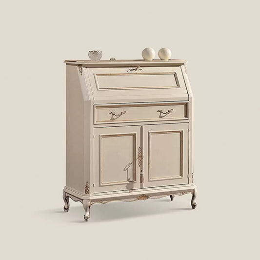 Bureau 2 porte 1 cassettoe ribalta attrezzata. in legno massello stile classico