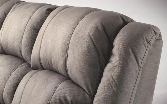 Divano 3 posti con 2 recliner manuali. Similpelle effetto nabuk elephant (cm. 203 x 98 x 99h)