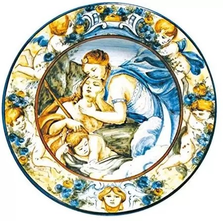 Castelli Italia artistic ceramic plate made and hand painted