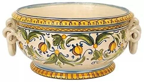 Centerpiece Bowl in Italian Artisan Ceramic. Dimensions: h 7.4 - ø 16.5 inches.