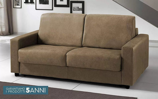 Divano Letto 3 posti - cm. 204 x 95 x 90h - Colore: Marrone Chiaro Anticato -