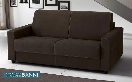 Divano Letto 3 posti - cm. 204 x 95 x 90h - Colore: Marrone Scamosciato -