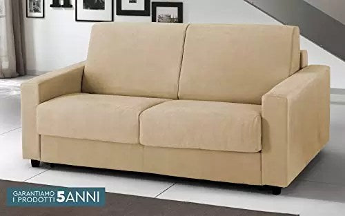 Divano Letto 3 posti - cm. 204 x 95 x 90h - Colore: Sabbia Scamosciato -