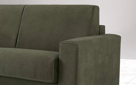 Divano Letto 3 posti - cm. 204 x 95 x 90h - Colore: Verde Oliva Scamosciato -