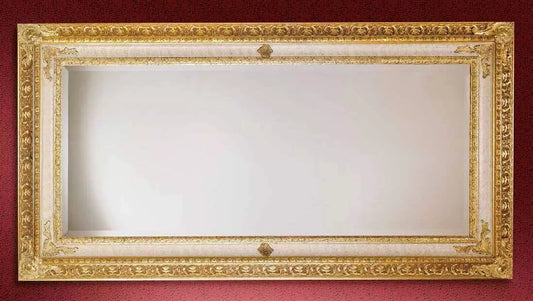 specchiera (154x6xh.94 cm) Cornice in Foglia Oro - Made in Italy (LXI)