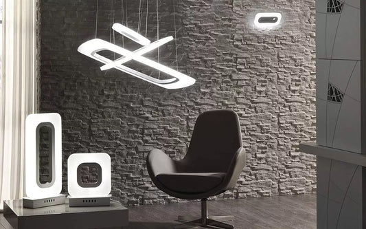 Applique di design con luci a LED - stile futuristico/industriale - lampadine non incluse - compatibile con lampadina classe; A, A+, A++ - materiali: ferro - (STL)