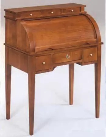 Bureau - Dimensioni: L 76 P 47 H 100 cm - 3 cassetti - 3 cassettini sopra il vano - Stile semplice e confortevole - Legno Noce anticato - 100% Made in Italy - lucidatura eseguita con tinte ad acqua e finiture in gomma lacca - taglio migliore del Legno ep