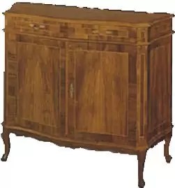 Credenza 2 porte - Dimensioni: L 100 P 42 H 100 cm - Decorazioni stile classico - due porte - Legno Noce anticato - 100% Made in Italy - lucidatura eseguita con tinte ad acqua e finiture in gomma lacca - taglio migliore del Legno e perfetta stagionatura -