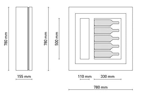 Cantinetta vino - Espositore refrigerato per cinque bottiglie