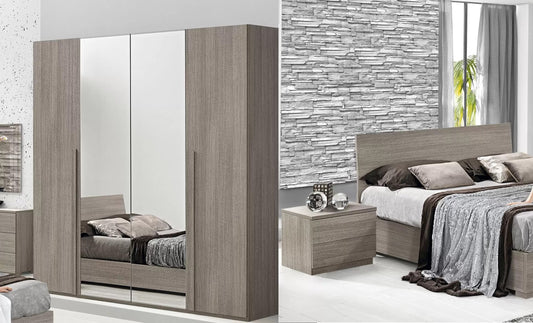 Camera Completa - Effetto rovere grigio (cm. 183 x 55 x 247h)