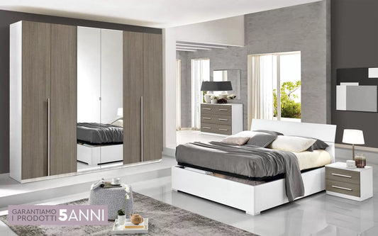 Camera Completa - Effetto bianco larice, rovere grigio (cm. 274 x 60 x 250 cm)