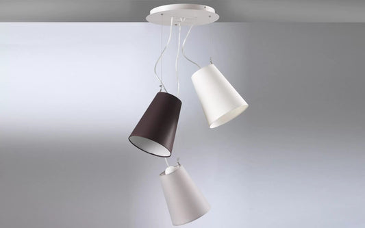 Lampadario da soffitto a 3 luci con paralume nero - (UL)