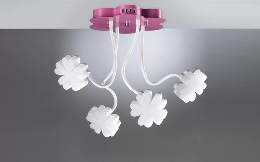 Plafoniera da soffitto a 4 LED 24W colore bianco malva