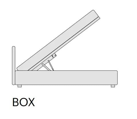 Letto matrimoniale con vano contenitore imbottito, rivestimento in similpelle, colore viola - 176 cm, 210 cm, H 100 cm - per rete 160 x 190. (SFI)