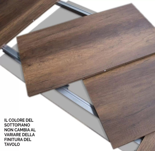 Tavolo Karamay Evolution pianoforte Quercia Natura 90x120? allungato 380 telaio Antracite